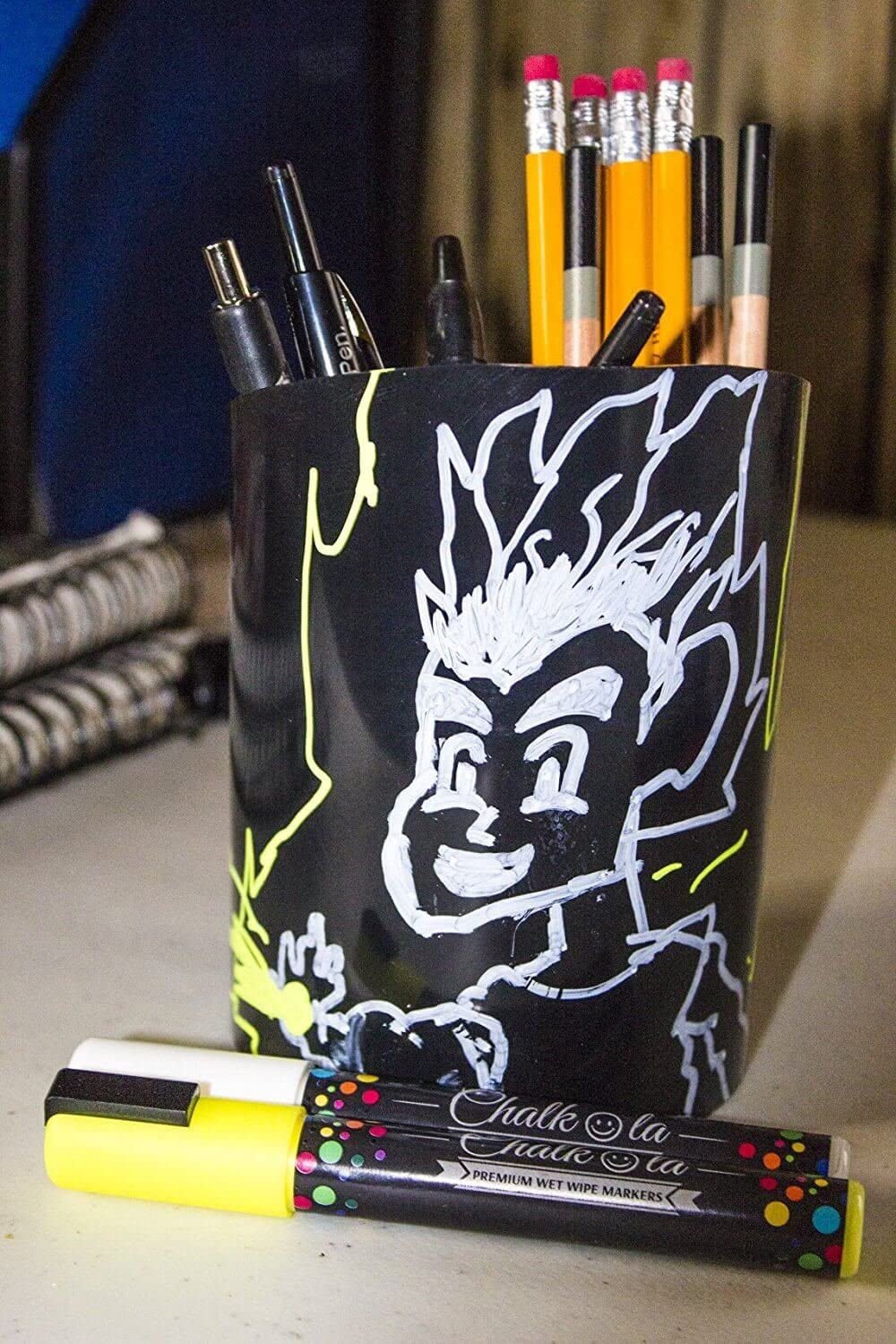 Fine Tip Chalk Markers (10 Pack 3mm) - Bold Color Erasable Dry Erase Marker Pens for Blackboards, Chalkboard, Window, Bistro - 3mm Reversible Bullet & Chisel Point