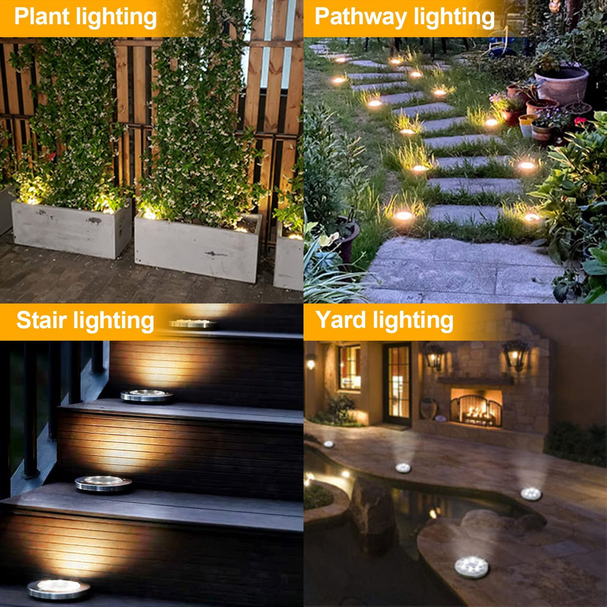 12 Pack Solar Garden Light, Waterproof Solar Ground Disk Light, Outdoor Garden LED Solar Ground Lights for Pathway/Patio/Walkway/Path/Driveway/Lawn/Landscape Lighting (White)