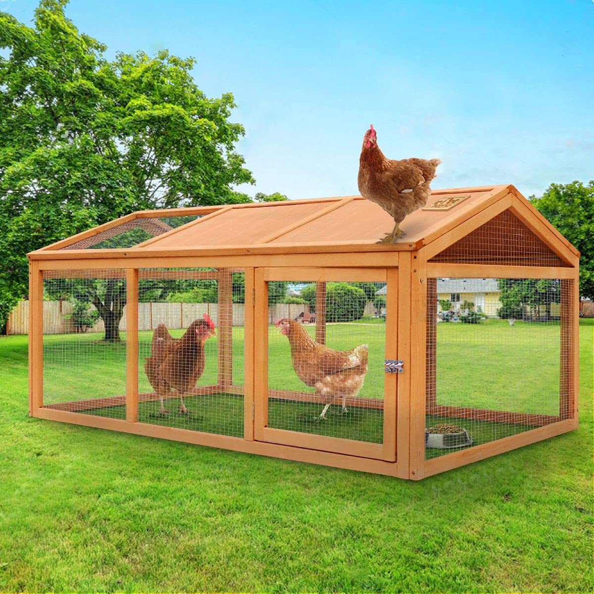 Fir-Wood & Wire Small-Animal Hutch with Covered Run – 150 × 90 × 70 cm
