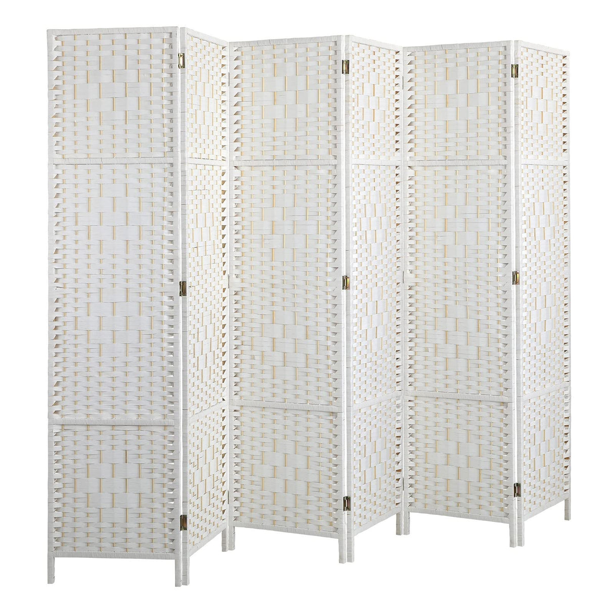6 Panel Room Divider Privacy Screen White