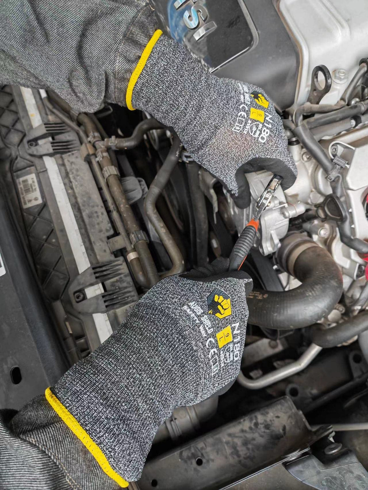 12 Pairs Micro-foam Nitrile Coated Work Gloves, Ideal for General Purpose, Automotive, Construction, Home Improvement (Touchscreen Compatible)