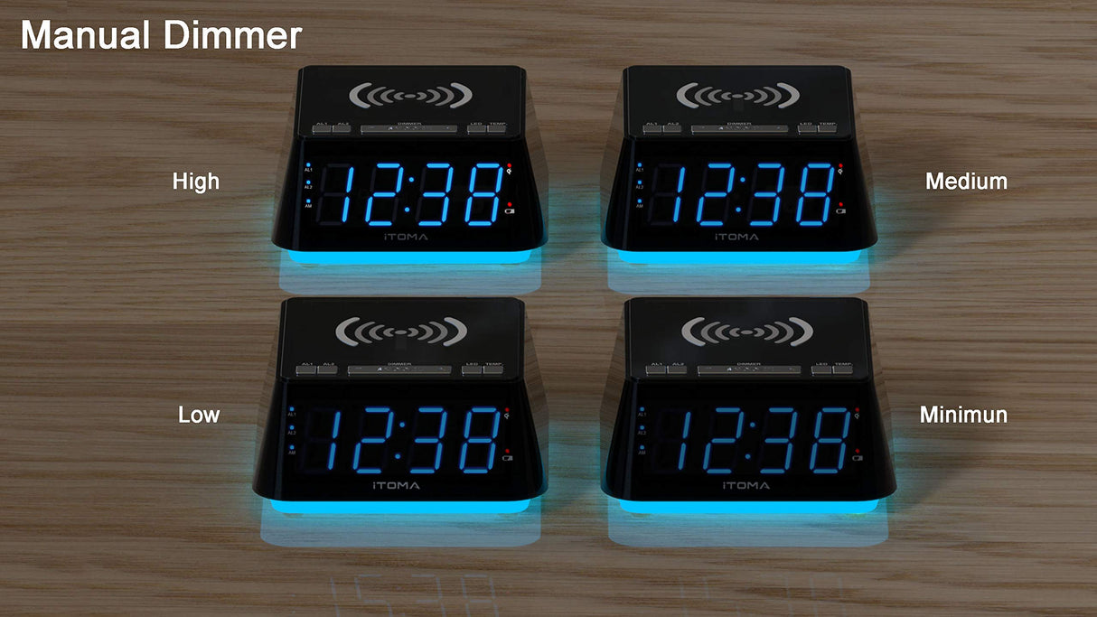 Wireless Phone Charging Alarm Clock