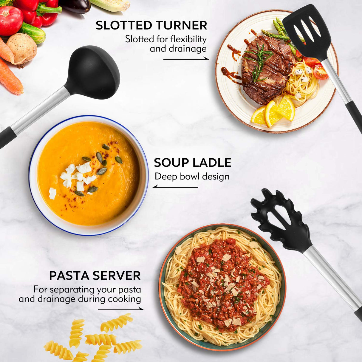 Silicone Kitchen Cooking Utensils Set-17pcs