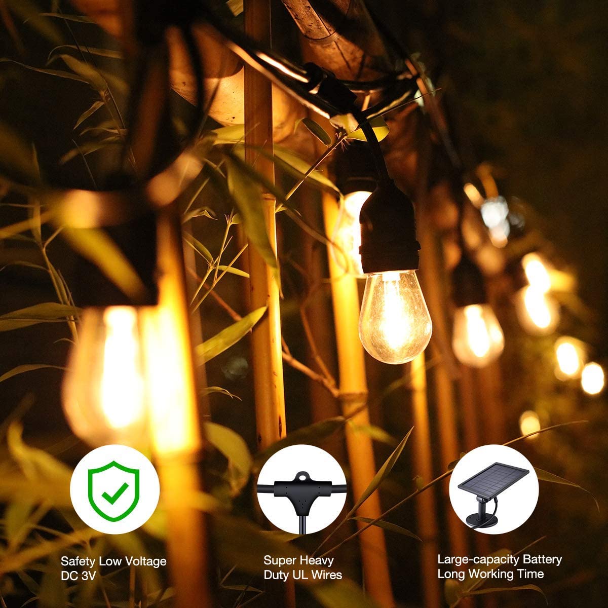 Solar String Lights-15 Globes