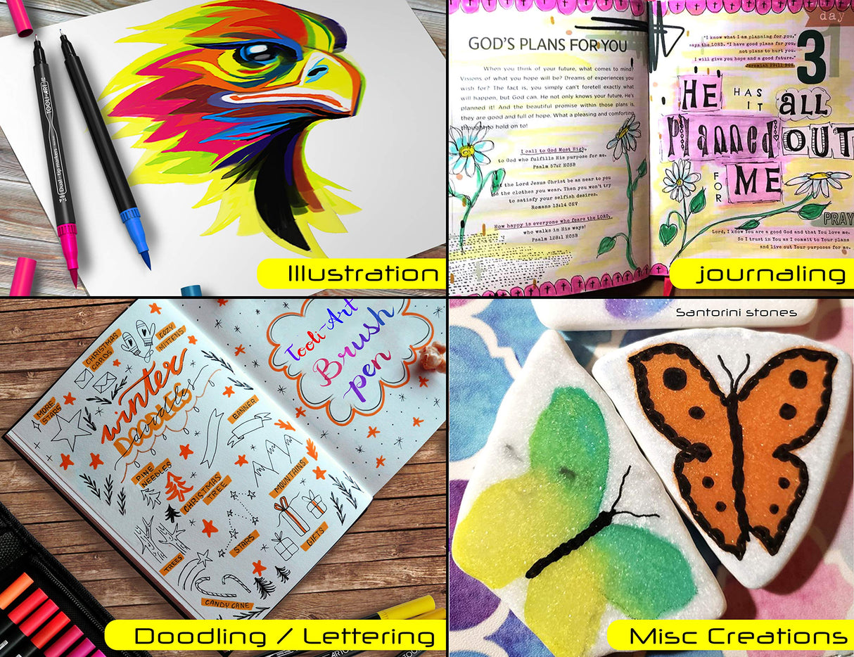 36 Dual Tip Brush Pens