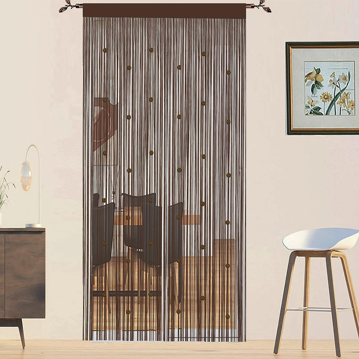 Beads Curtain Door String Curtains for Doorway Tassels Beaded Window Panel Room Divider Wall Decorations Closet Curtains for Bedroom Closet Door Drapes (39x79in, White)