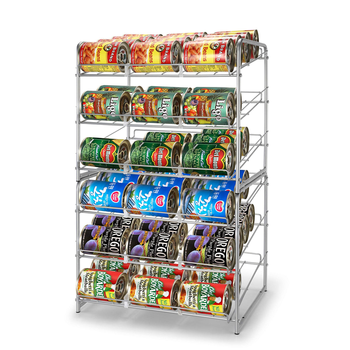 Simple Trending Stackable Can Rack Organizer, Silver