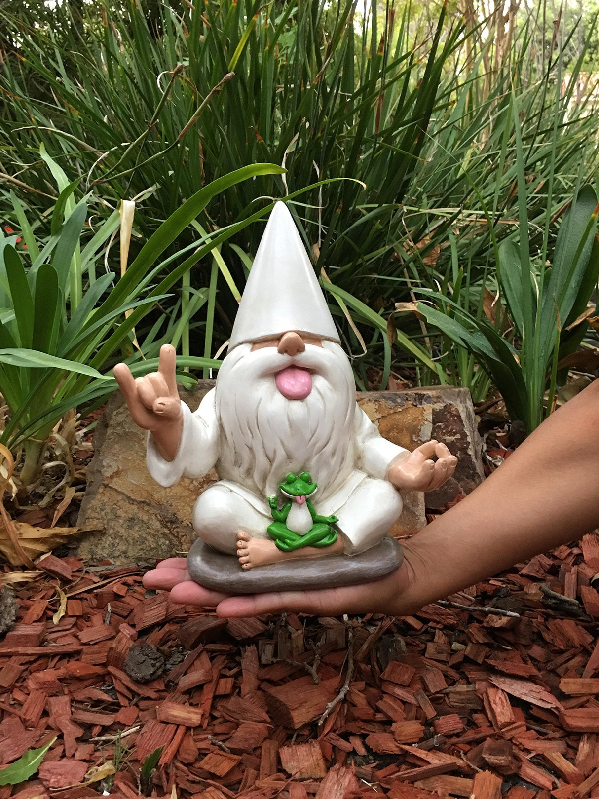 Rocker Gnome George with Zen Frog