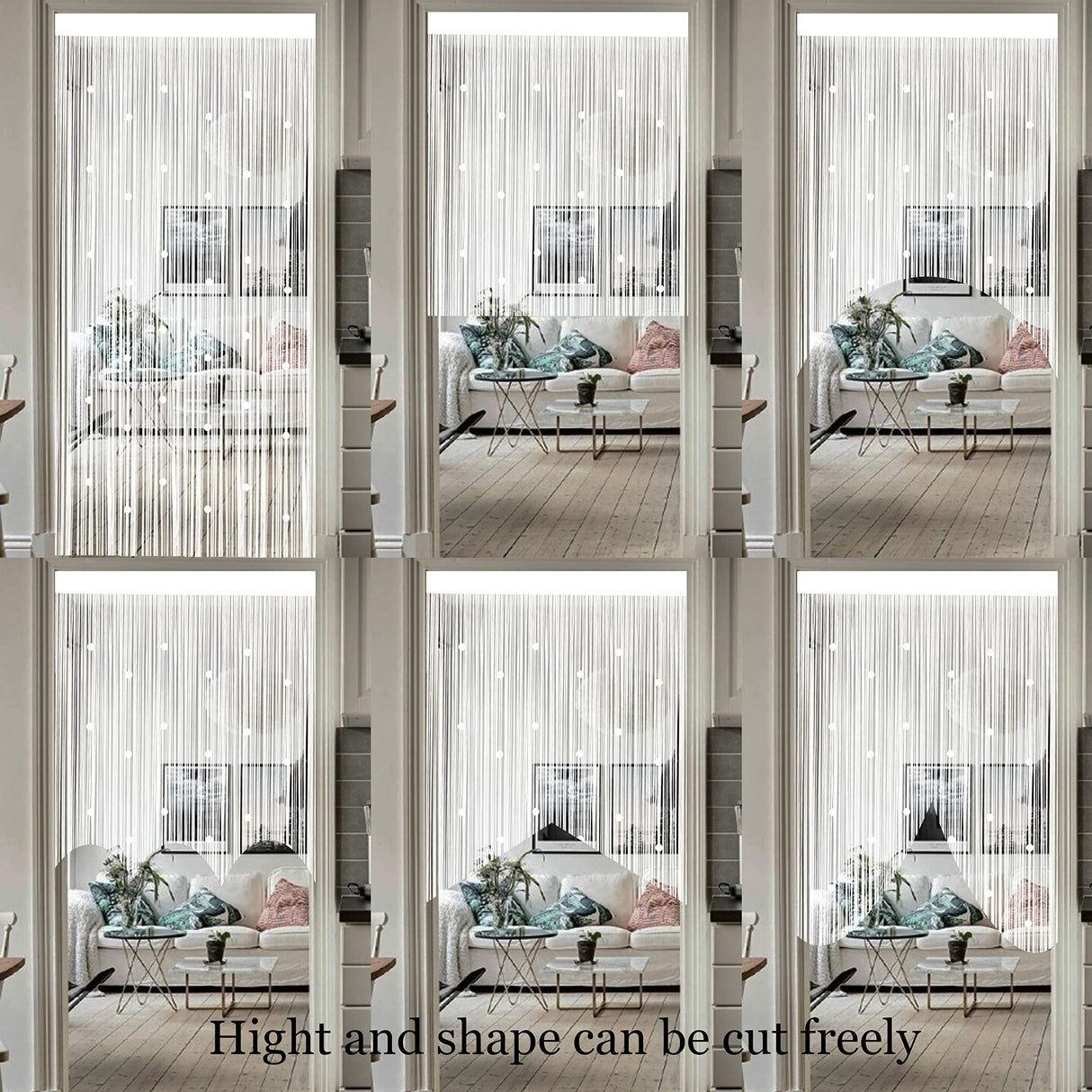 Beads Curtain Door String Curtains for Doorway Tassels Beaded Window Panel Room Divider Wall Decorations Closet Curtains for Bedroom Closet Door Drapes (39x79in, White)