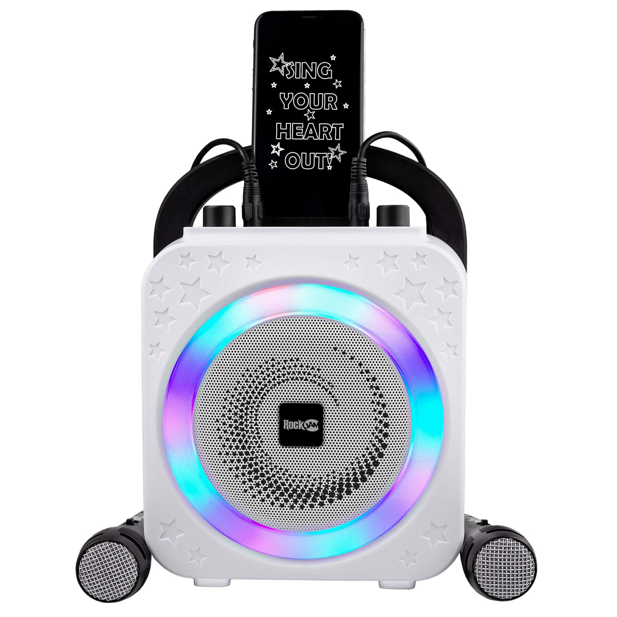 RockJam SP150 Bluetooth Karaoke Machine with 2 Wired Microphones