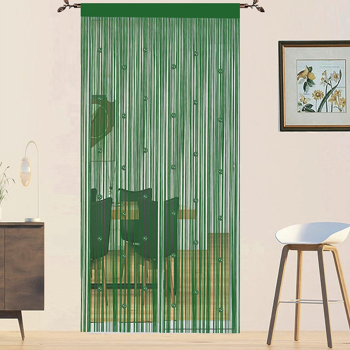 Beads Curtain Door String Curtains for Doorway Tassels Beaded Window Panel Room Divider Wall Decorations Closet Curtains for Bedroom Closet Door Drapes (39x79in, White)