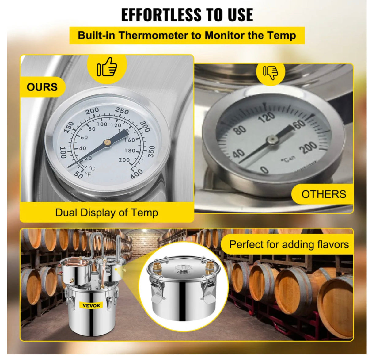 3 Pots 5Gal 19L Alcohol Distiller Copper Alcohol Still Boiler Spirits Brew Kit