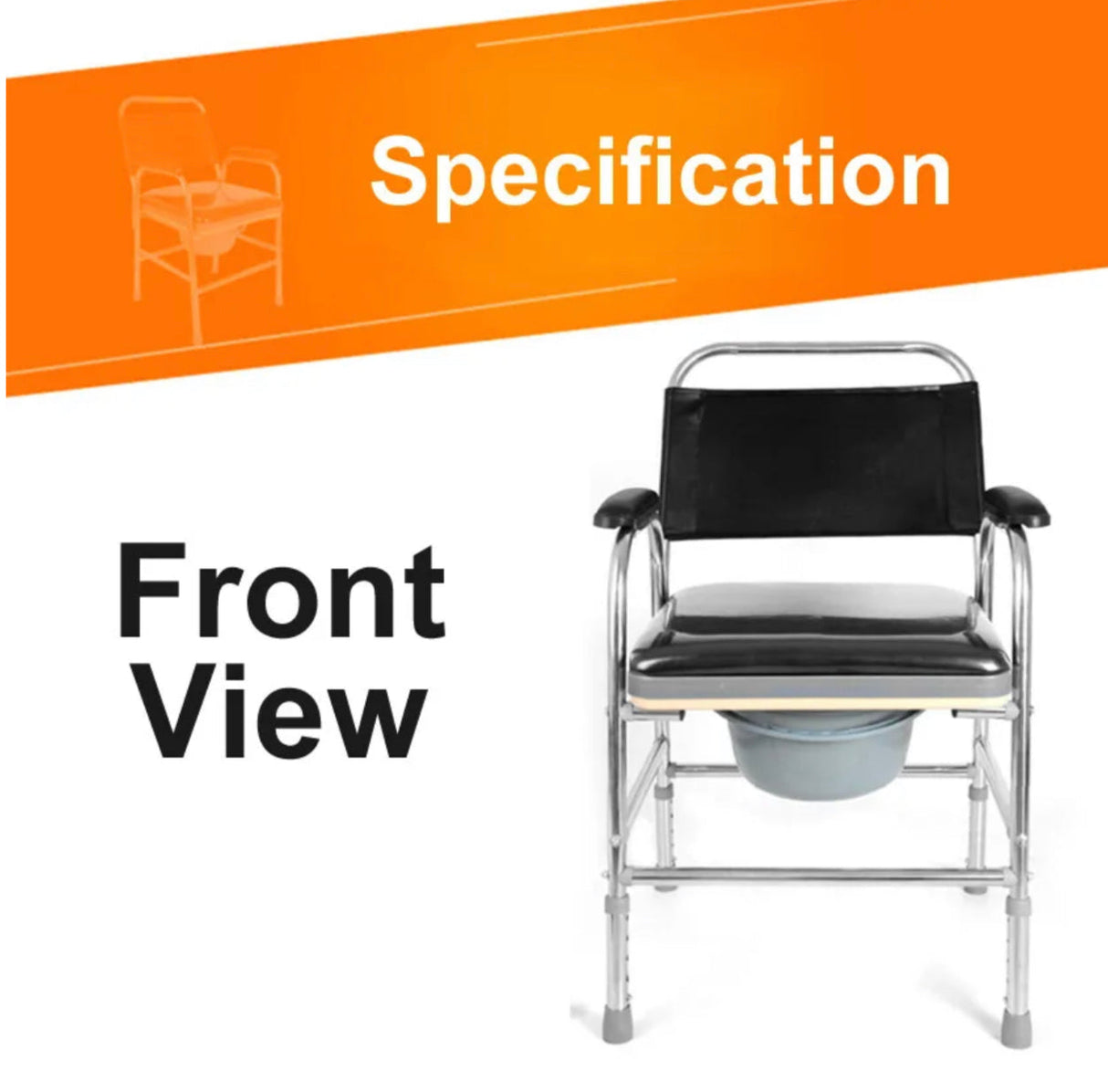 Elderly/Pregnant/Disability Aid Adjustable S/S Easy Commode Seat