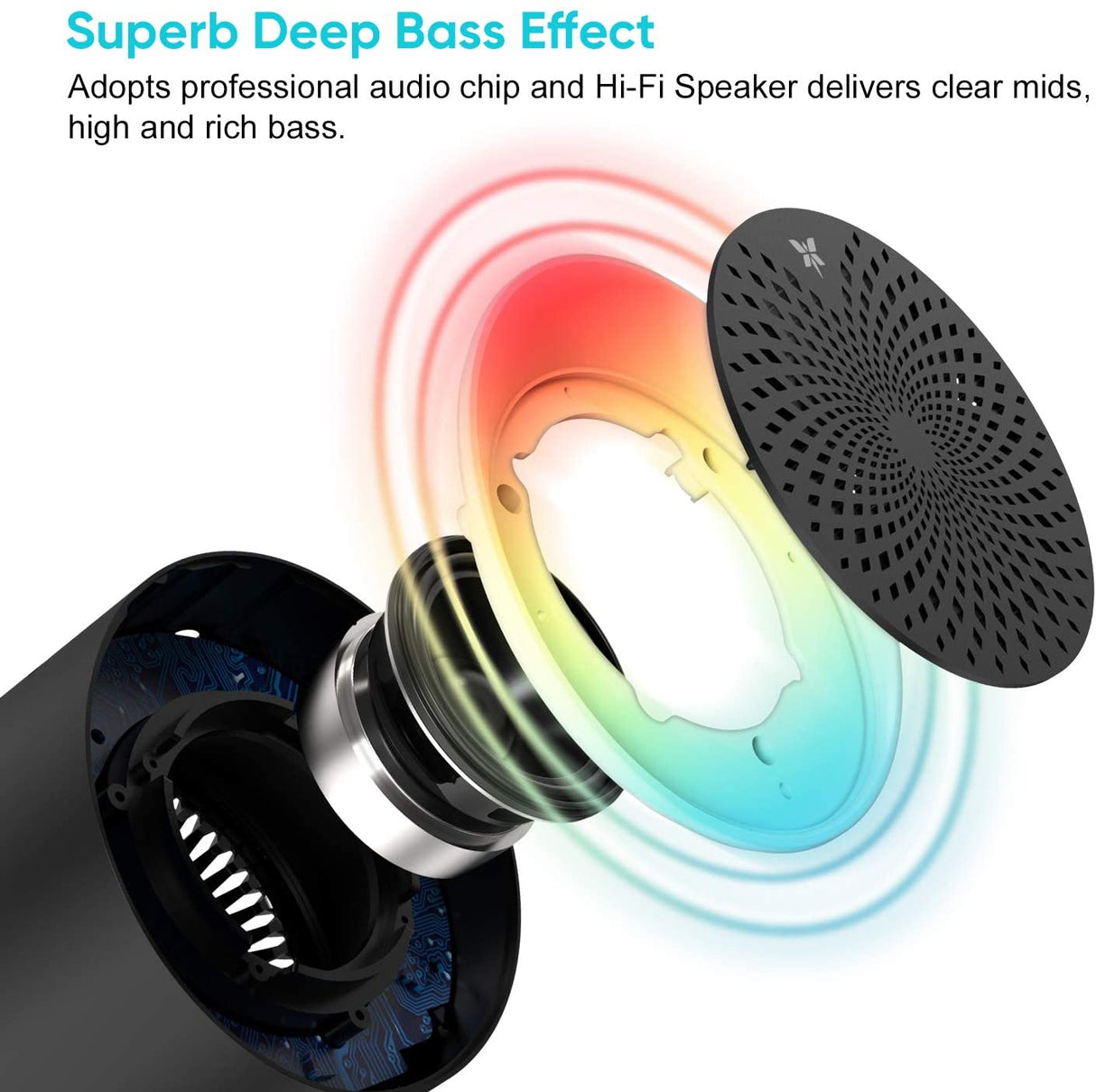 Bluetooth Speaker with Colorful Lights