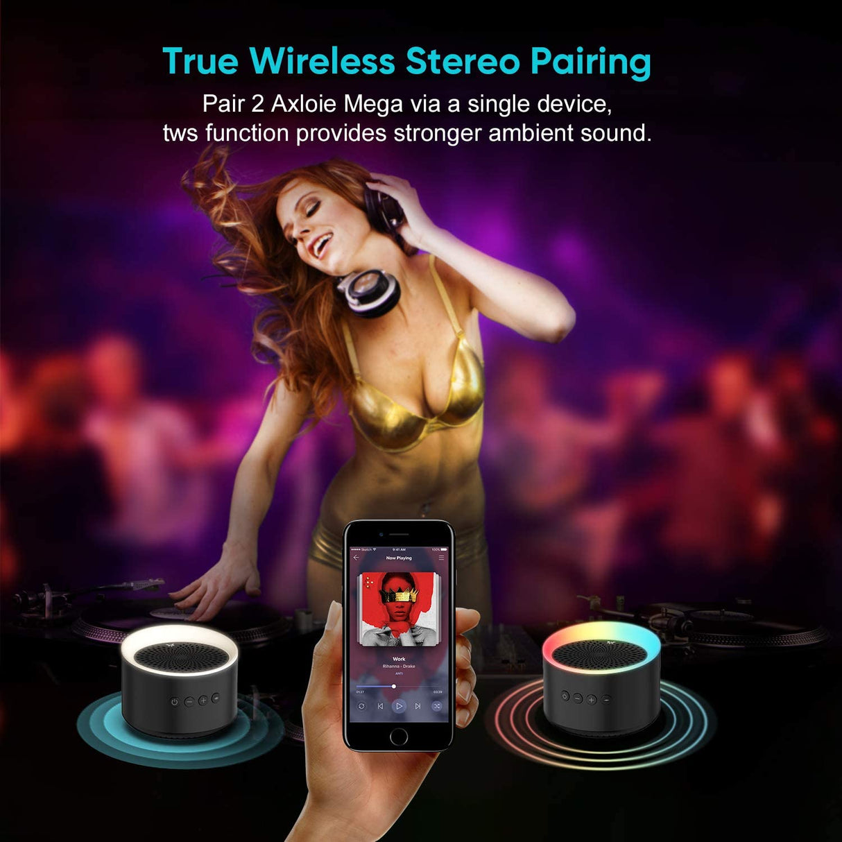 Bluetooth Speaker with Colorful Lights