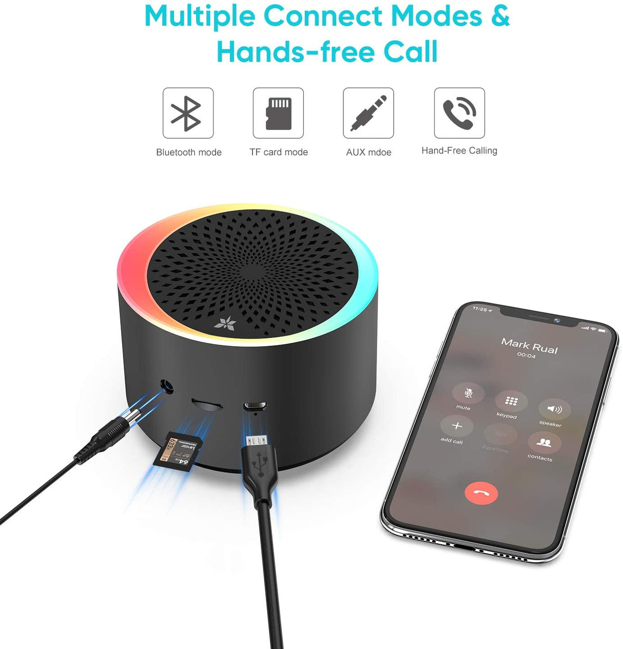 Bluetooth Speaker with Colorful Lights