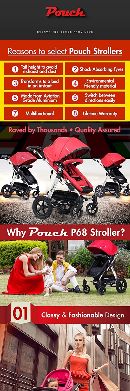 2 in 1 Baby PRAM Baby Stroller Jogger with Bassinet