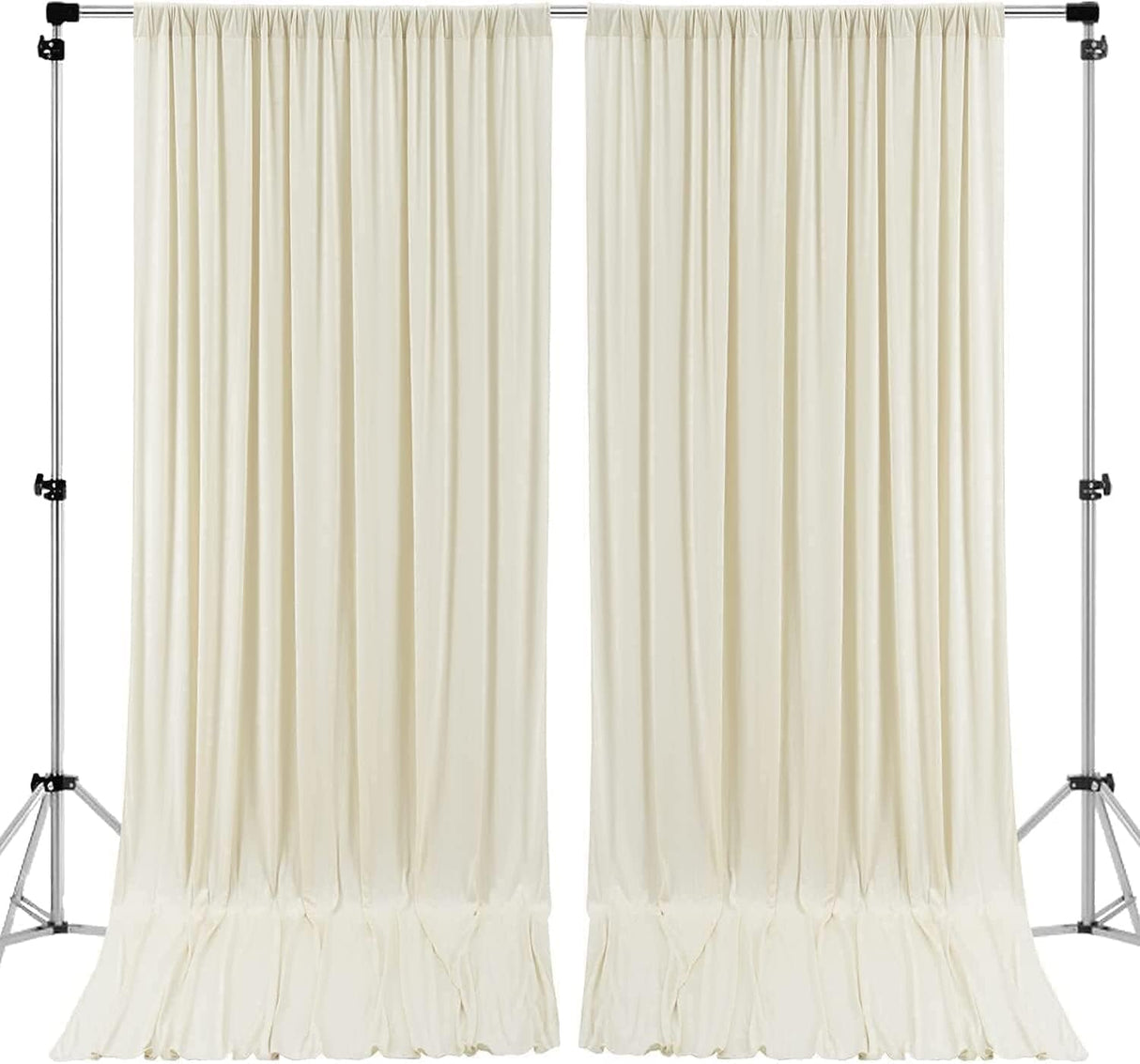 10 feet x 8 feet Polyester Backdrop Drapes Curtains Panels with Rod Pockets - Wedding Ceremony Party Home Window Decorations - Black (DRAPE-5X8-BLACK)