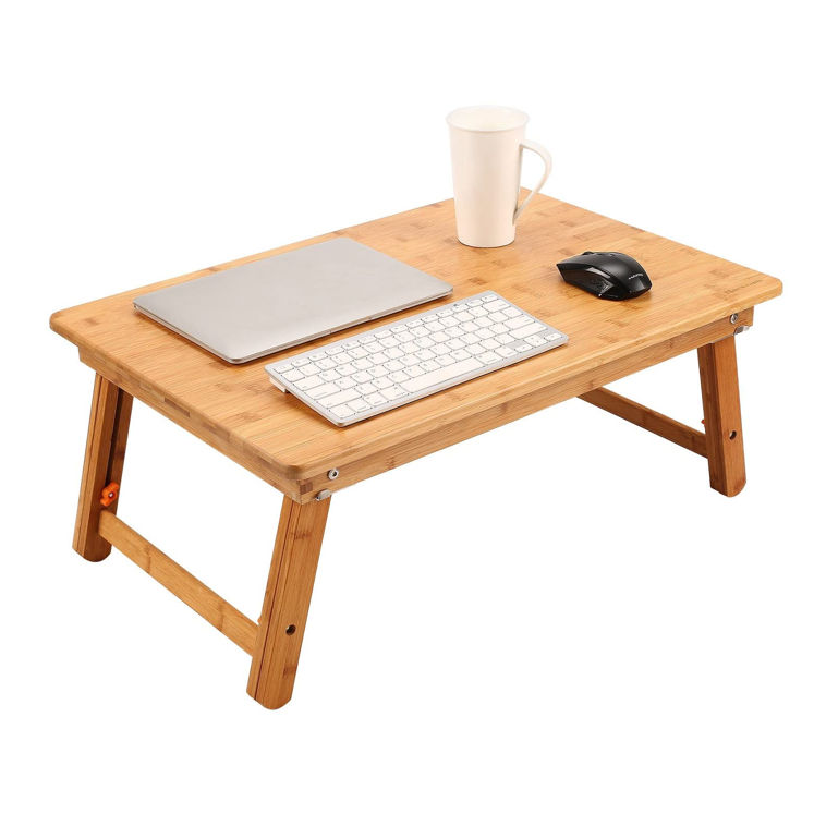Foldable Bed Table Tray, Coffee/TV Desk 100% Bamboo Breakfast Serving Tray