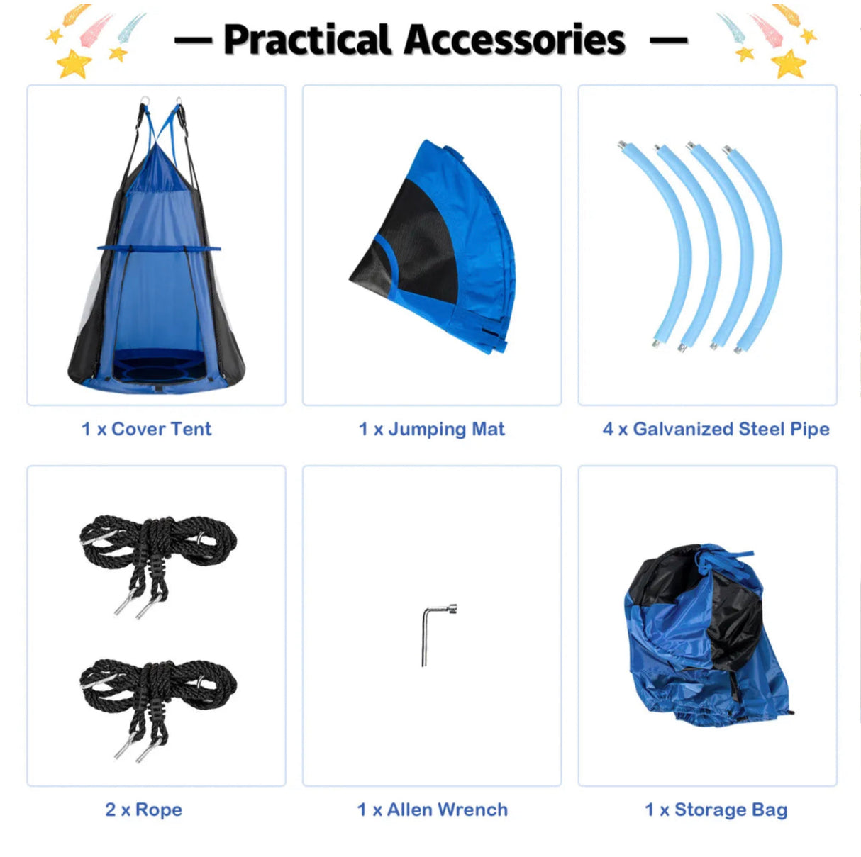 Kids Hanging Tent Tree Swing 2 IN 1 Outdoor Hammock Nest Pod Chair 100cm