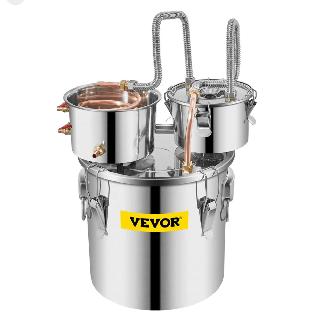 3 Pots 5Gal 19L Alcohol Distiller Copper Alcohol Still Boiler Spirits Brew Kit