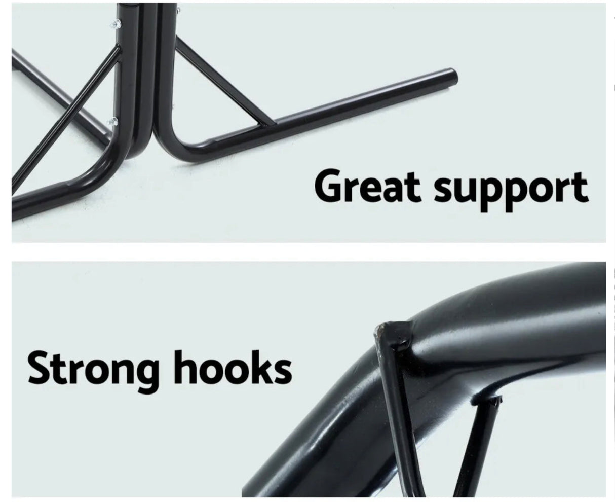 Hammock Chair with Stand Outdoor Swing Frame 2 Seater Bench Furniture