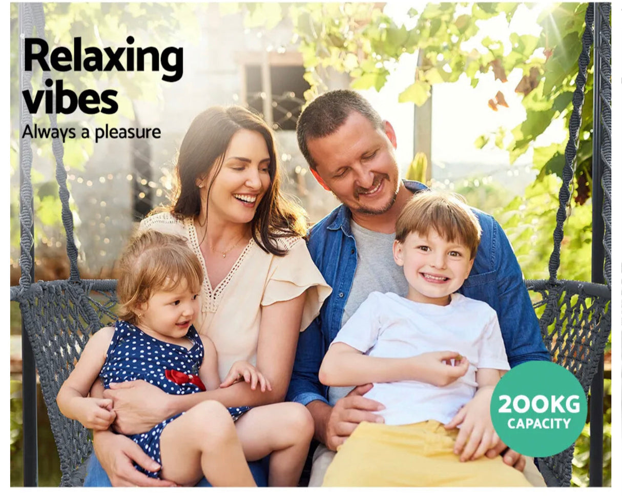 Hammock Chair with Stand Outdoor Swing Frame 2 Seater Bench Furniture