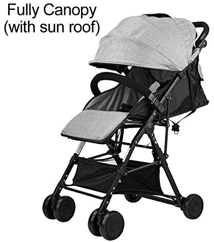 Baby Safe City Tour Stroller Carriage Pram Compact Lightweight Folding Toddler Strollers Carrier Travel Umbrella Jogger (Gray)