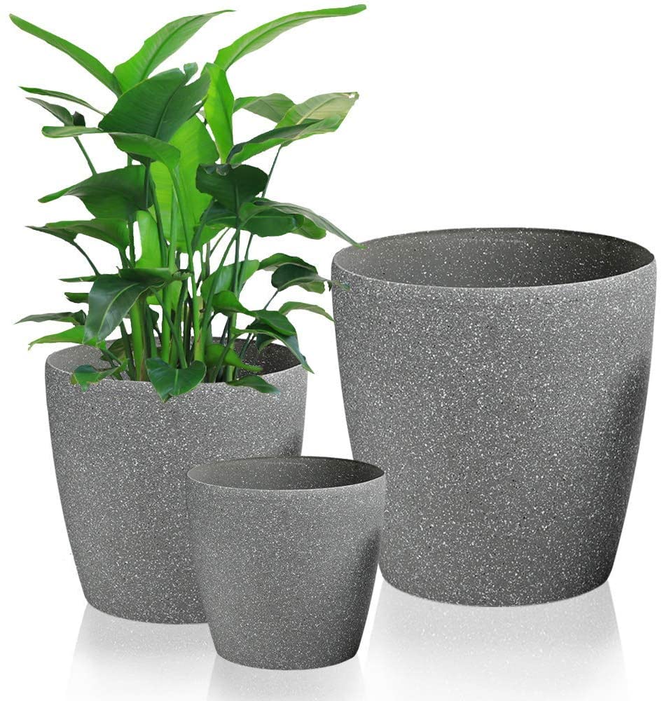 Garden Resin Planter Sandstone Touch Set of 3