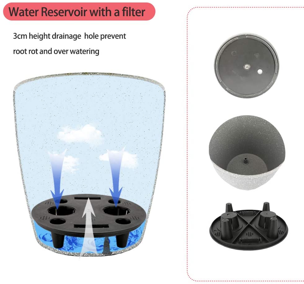 Garden Resin Planter Sandstone Touch Set of 3