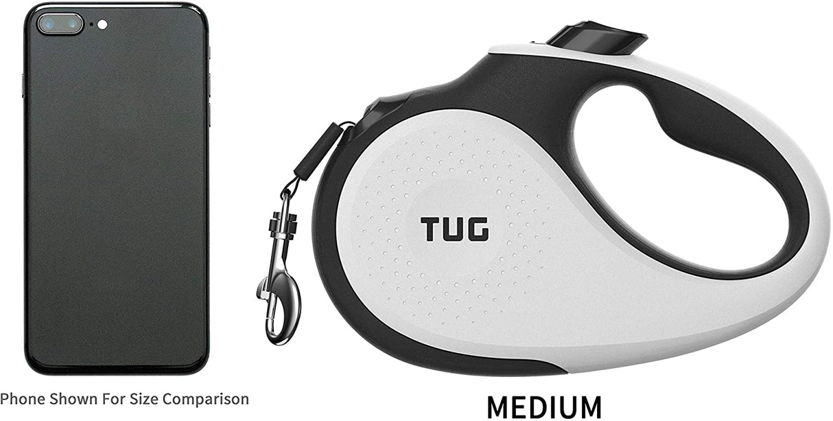 360° Tangle-Free, Heavy Duty Retractable Dog Leash for Up to 55 Lb Dogs; 16 Ft Strong Nylon Tape/Ribbon; One-Handed Brake, Pause, Lock
