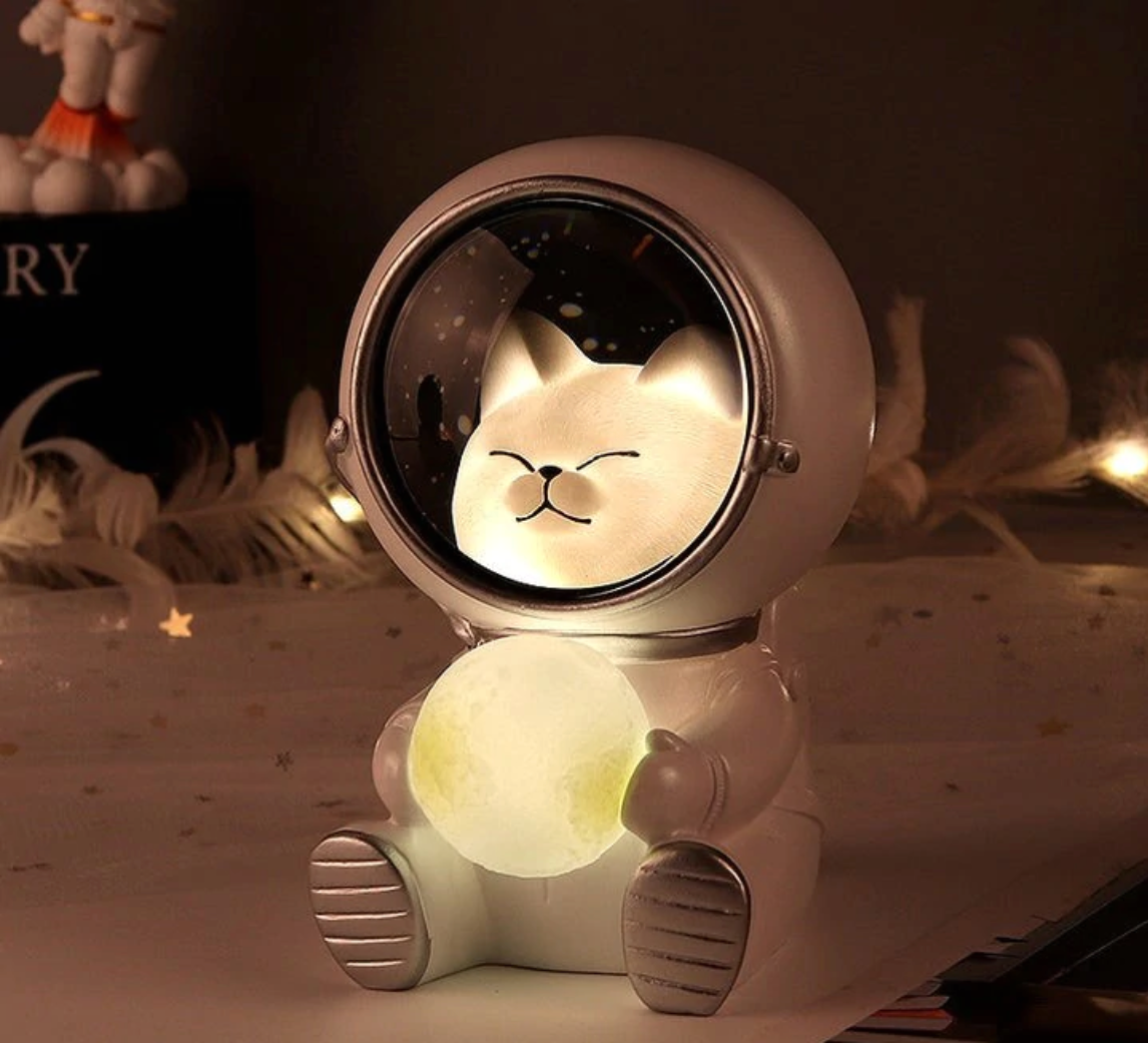 Pet Astronaut Night Light Figurine
