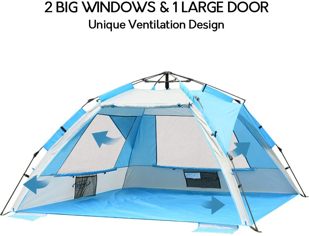 Pop Up Beach Tent - Instant Sun Shelter Cabana, Portable Beach Shade with SPF 50+ UV Protection for Kids & Family