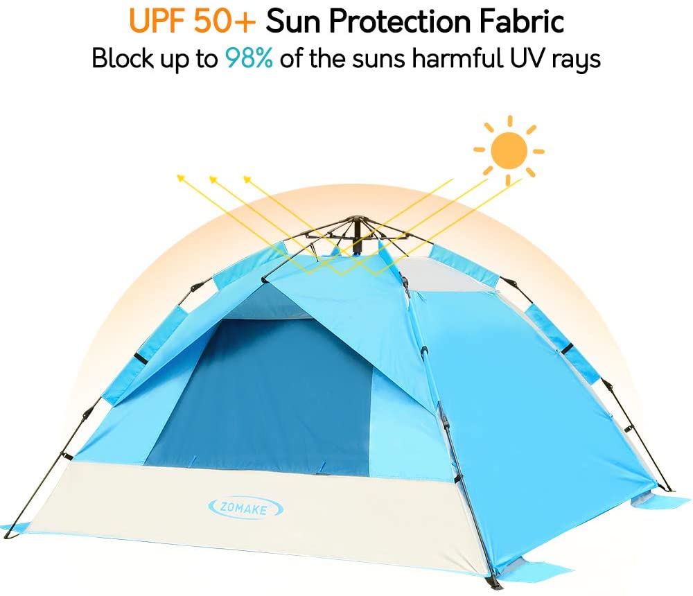 Pop Up Beach Tent - Instant Sun Shelter Cabana, Portable Beach Shade with SPF 50+ UV Protection for Kids & Family