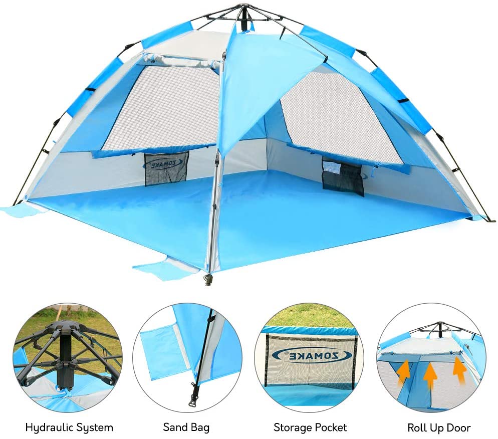 Pop Up Beach Tent - Instant Sun Shelter Cabana, Portable Beach Shade with SPF 50+ UV Protection for Kids & Family
