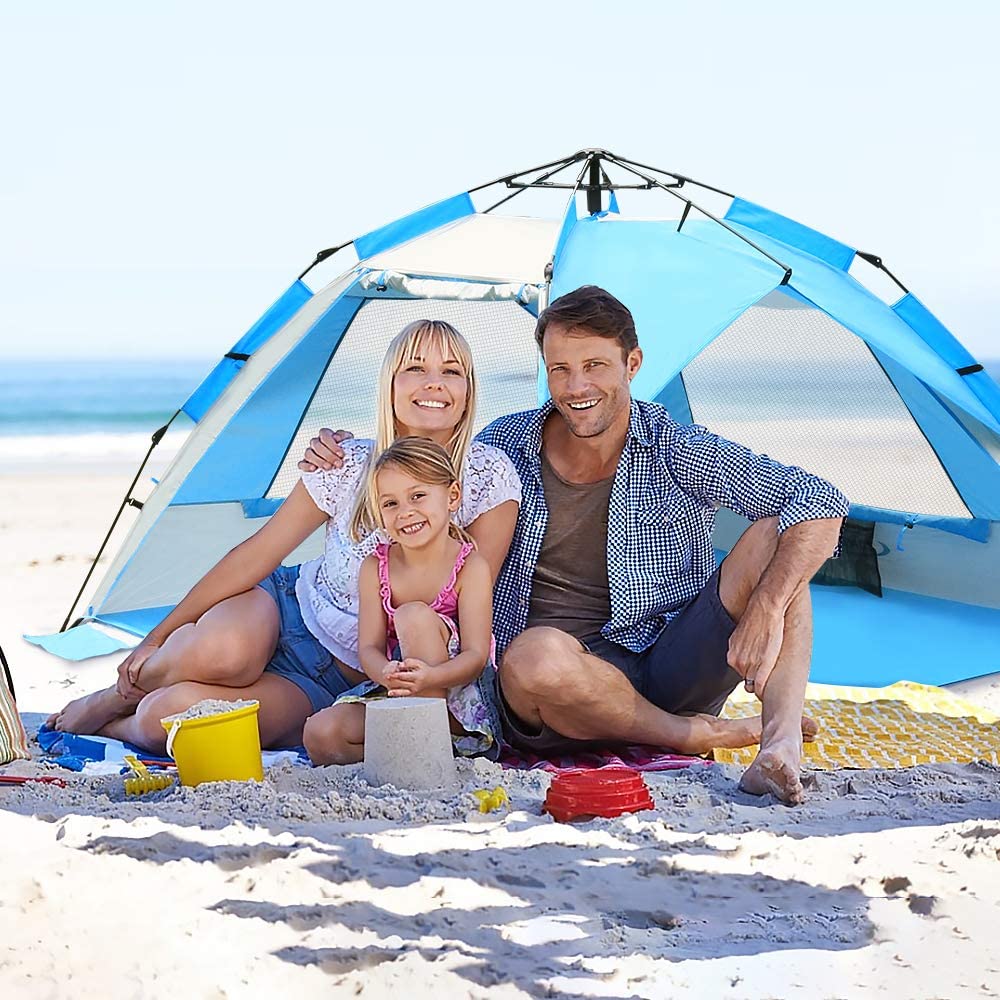 Pop Up Beach Tent - Instant Sun Shelter Cabana, Portable Beach Shade with SPF 50+ UV Protection for Kids & Family