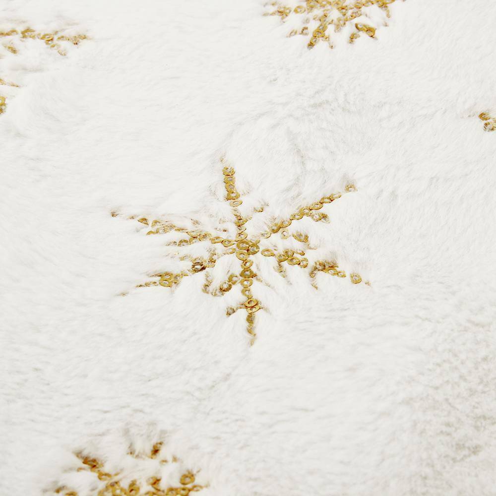 Christmas Tree Skirt Snow White Floor Mats Cover Long Plush Base Home Decor
