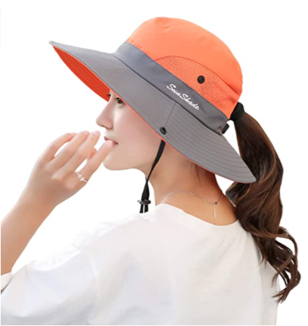Women's Outdoor UV Protection Foldable Mesh Wide Brim Beach Fishing Hat