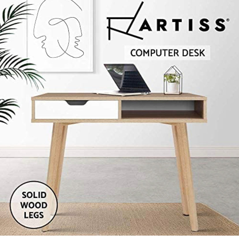 Home Office Computer Desk, Study Desk for Students Bedroom, Console Table, Wooden Table with Storage