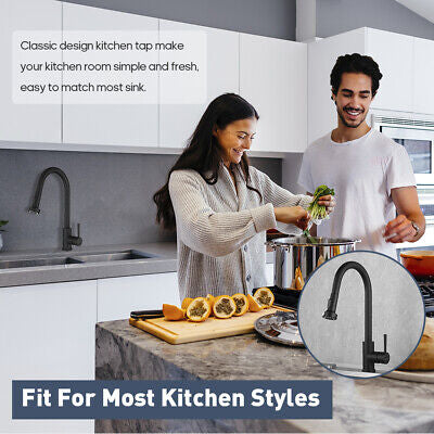 kitchen sink mixer tap pull out taps matte black brass faucet laundry