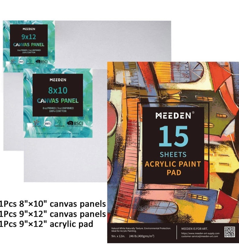 MEEDEN 70-Piece Premium Acrylic Painting Set - Solid Beech Wood Easel Box, 48×22ML Acrylic Paint Set, and All Additional Supplies, for Children's Day Beginning Artists, Students & Kids