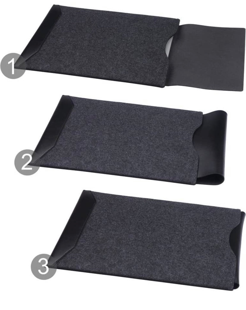 Leather and Felt Hybrid Laptop Sleeve