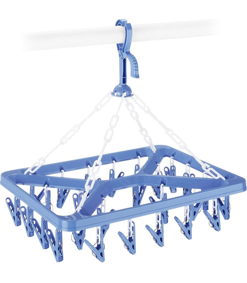 Clip & Drip Hanger - 26 Clips, Blue & White