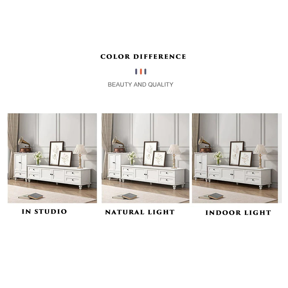 TV Stand Modern Cabinet Wood Entertainment Unit Shelf Storage White 160cm