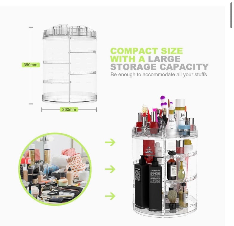 Rotating Adjustable Cosmetic Organiser
