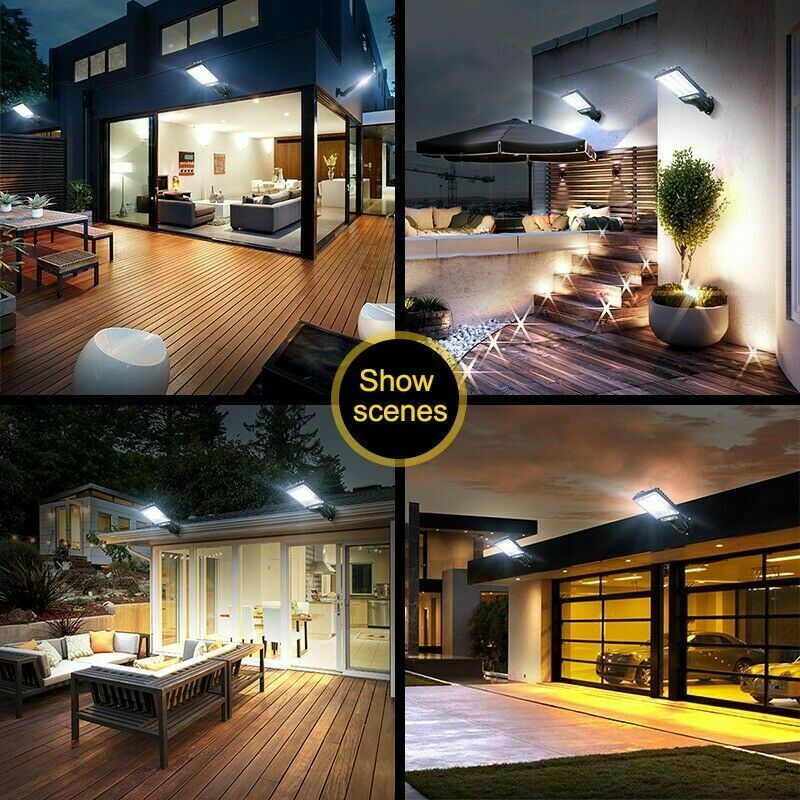 1200W Solar Flood LED Light Motion Sensor Security Wall Yard Street Outdoor Lamp