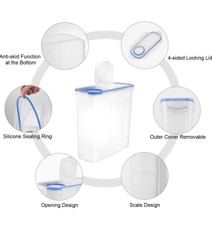 4L Large Cereal Containers Storage Set of 4