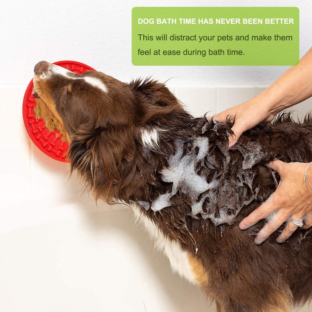 Lick Mat for Dogs 2 Packs - OAPRIRE Dog Lick Mat with Super Suction, Reduce Daily Anxiety, Slow Feeder Lick Mat Suctions to Wall for Pet Bathing, Grooming and Training - with Cleaning Brush