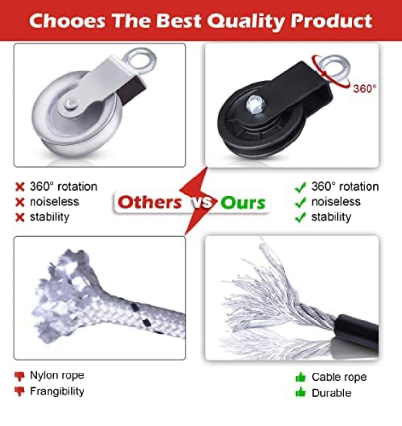 11Pack Fitness LAT and Lift Pulley System Gym, 3in1 Pull-Down Machine with Dual Cable Attachments and Upgraded Loading Pin for Biceps Curl, Back, Shoulder,Forearm,Triceps Extensions Workout