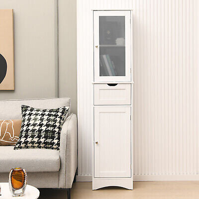 Bathroom Cabinets 5-Tier Tall Slim Storage Cabinet Cupboard Drawer 170CM